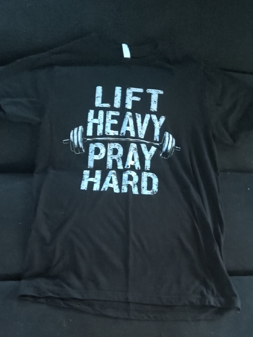 Lift Heavy Pray Hard Black Kids Graphic Tee